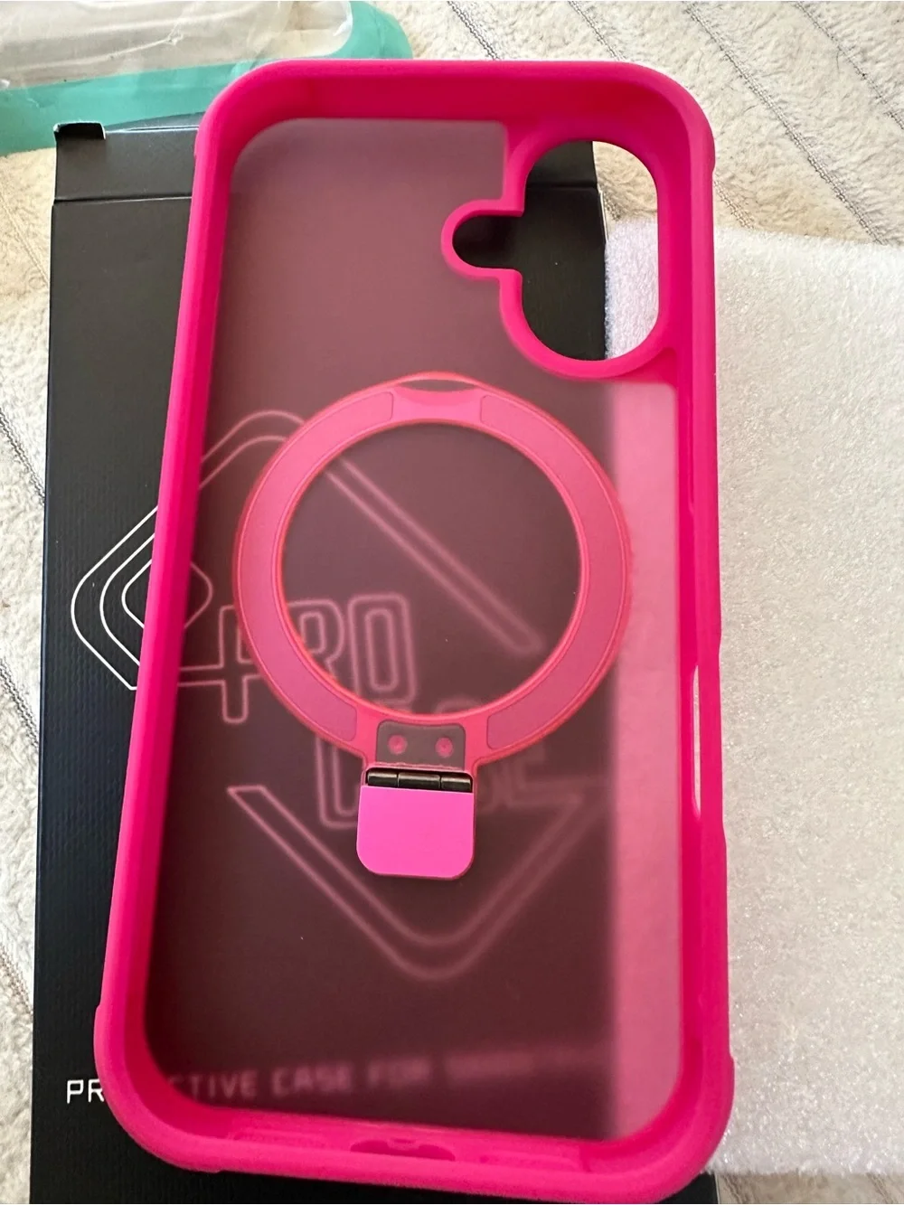 PRO CASE  Pink  Protective Case W/Ring Holder for iPhone 16 Pro
